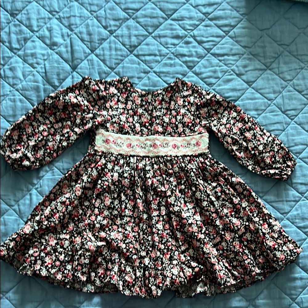 Floral Gorgeous Long-Sleeve Girls Dress
